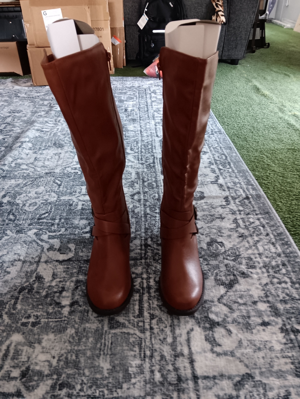 Women's Tall Brown Leather Riding Boots Style & Co Size 7